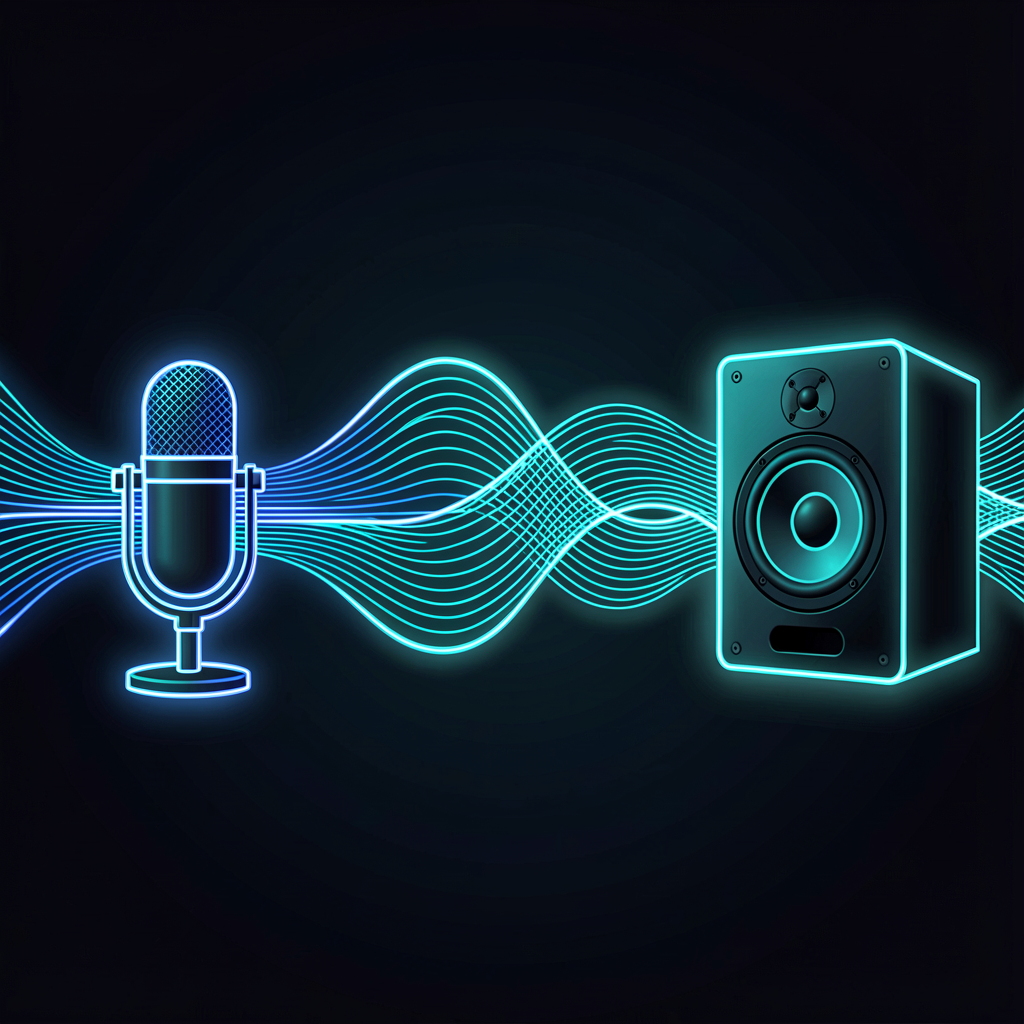 AI speech technology converting between voice and text