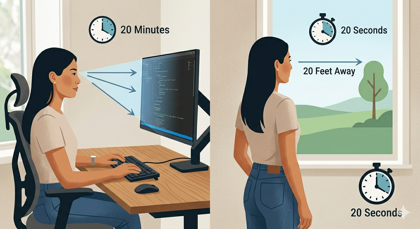 20-20-20 규칙 시각화