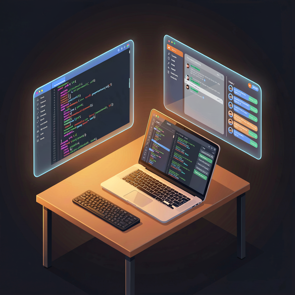 Developer productivity tools spread across a workspace