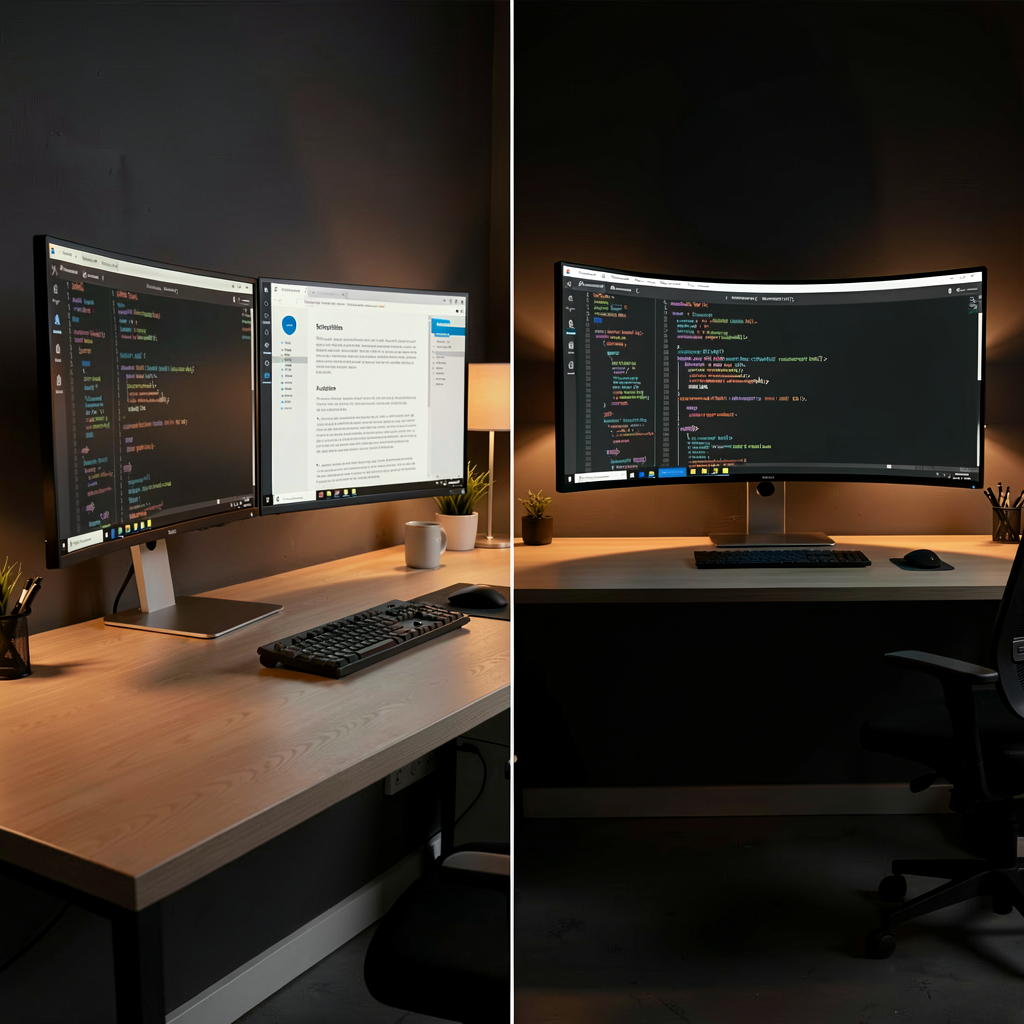 Dual monitor and ultrawide setup comparison