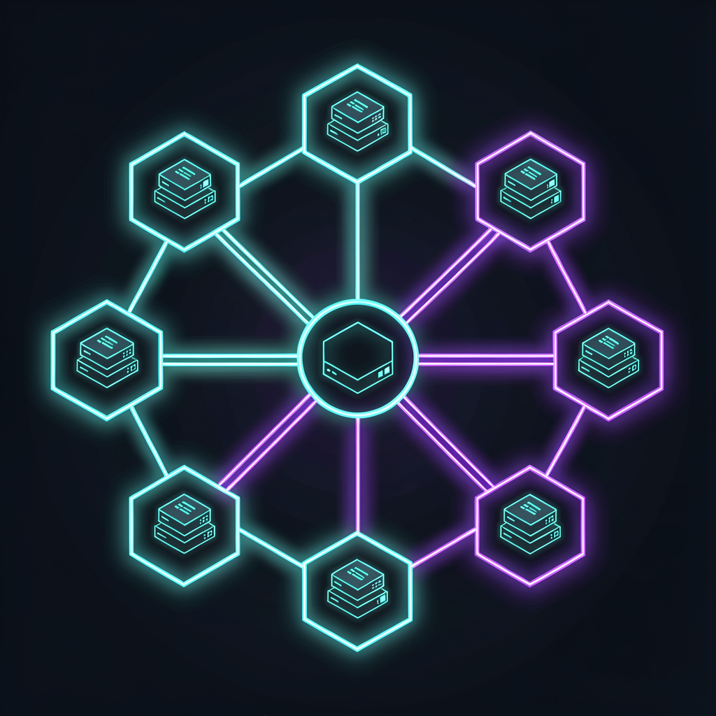 Monorepo modules connected to a central hub