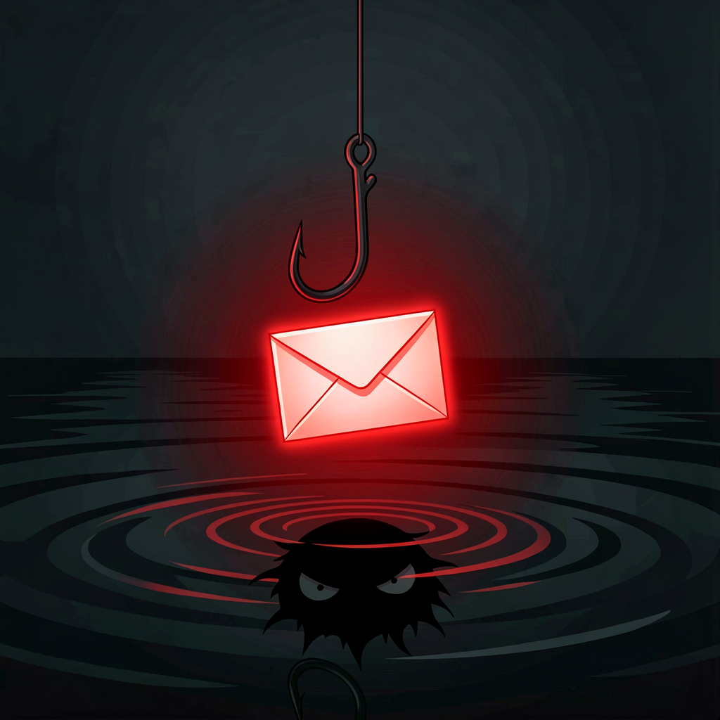 An email used as bait in a phishing attack