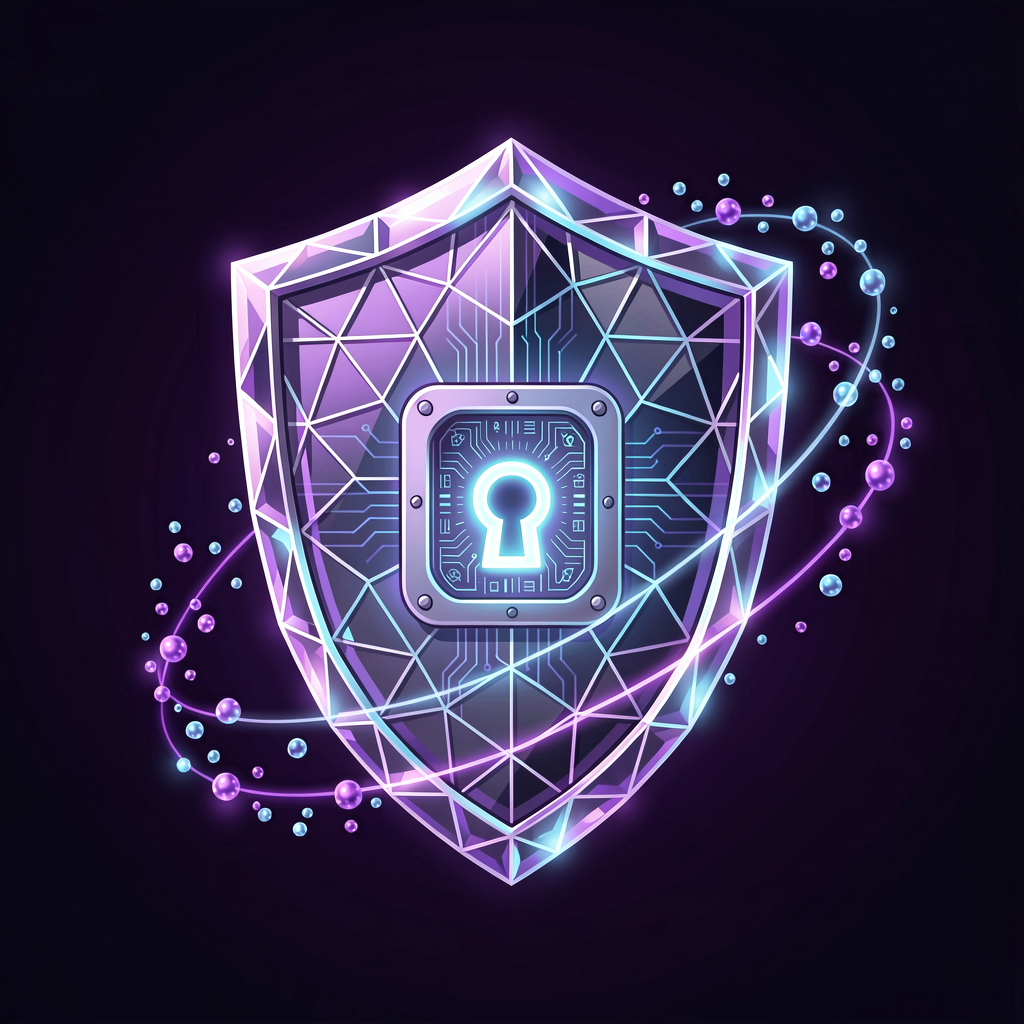 A crystal security shield protected by quantum particles