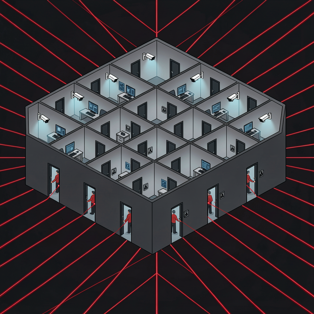 A building where every access point is verified — zero trust